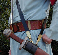 Viking Baldric with brass work hand done at The Inner Bailey.