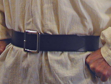 2 inch wide Pirate Belt Close-up. Heavy, nickel-plated solid brass buckle.
