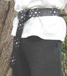 High Chivalry Belt shown in Black Leather and Nickel.