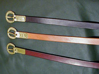 Medieval and Viking Age Belts shown in Chestnut, Dark Tan & Dark Brown bridle leather.