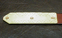 Anglo-Saxon Medieval & Viking Age Belt with hand-worked zigzag and dot pattern Belt tip.