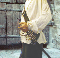 Pirate Baldric 2-1/2 inches wide with solid brass buckles & brass rivets shown in black leather.