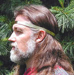 Gold Circlet of metallic gold leather.